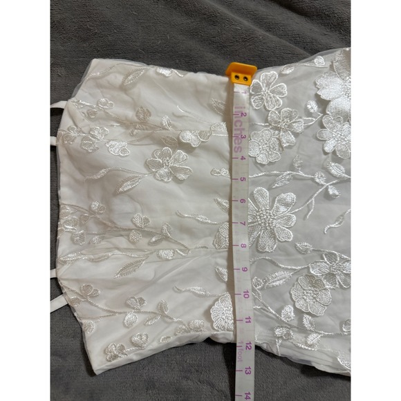 NWOT Lulus Glamour Garden White 3D Floral Embroidered Midi Dress‎ Size XS White - Picture 8 of 12